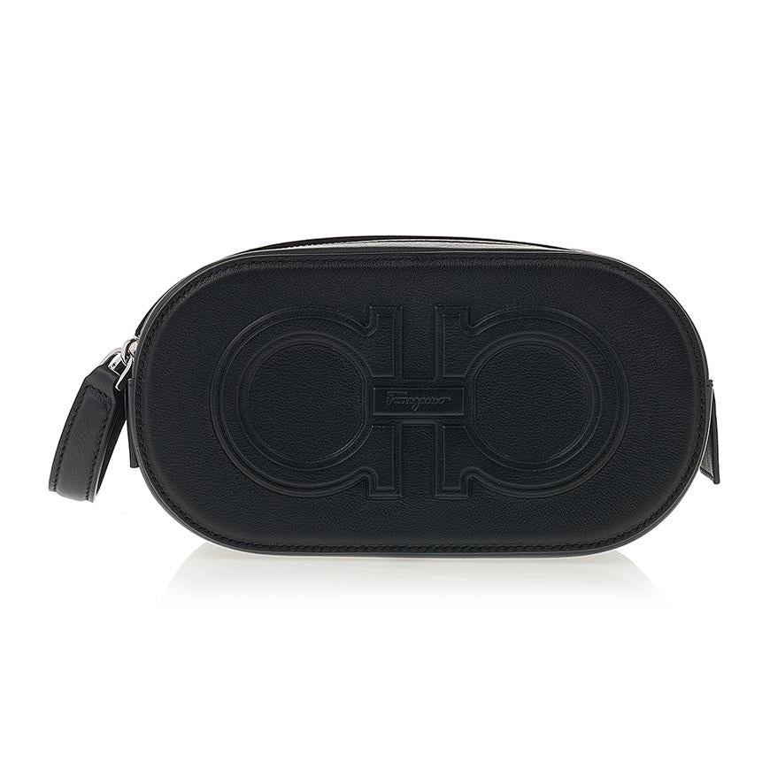 Ferragamo Women’s Double Gancini Pouch 24 1216 NERO 0757932