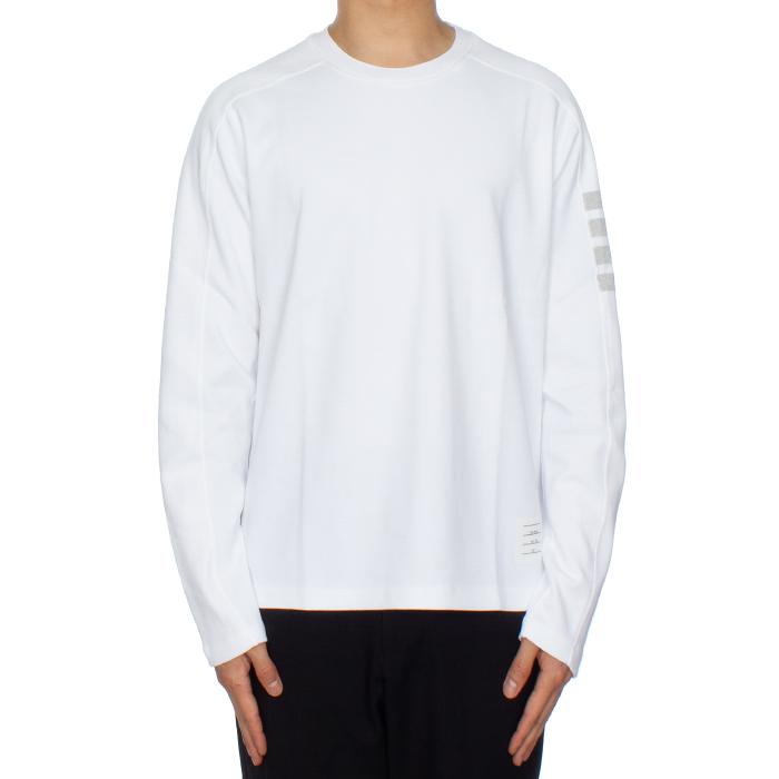 THOM BROWNE Milano Cotton Diagonal Stripe Long Sleeve T-Shirt