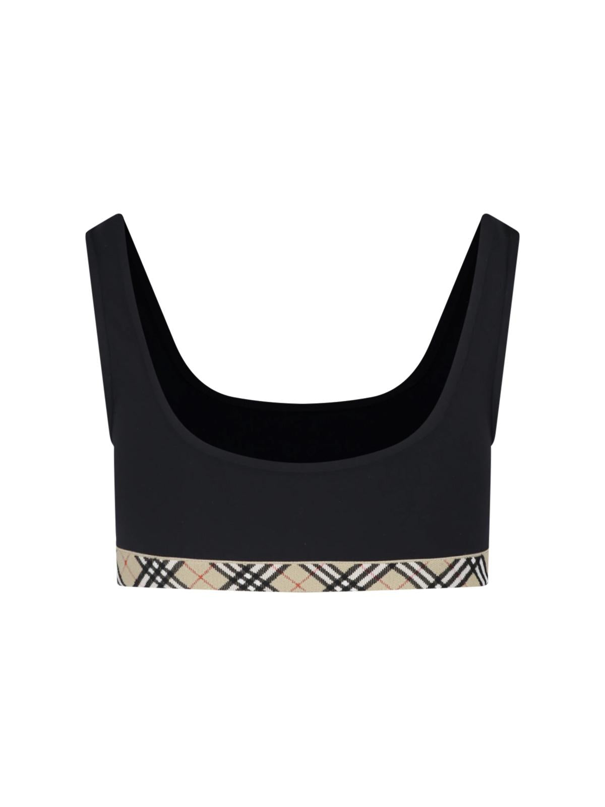 BURBERRY Black Check Bikini Swimwear