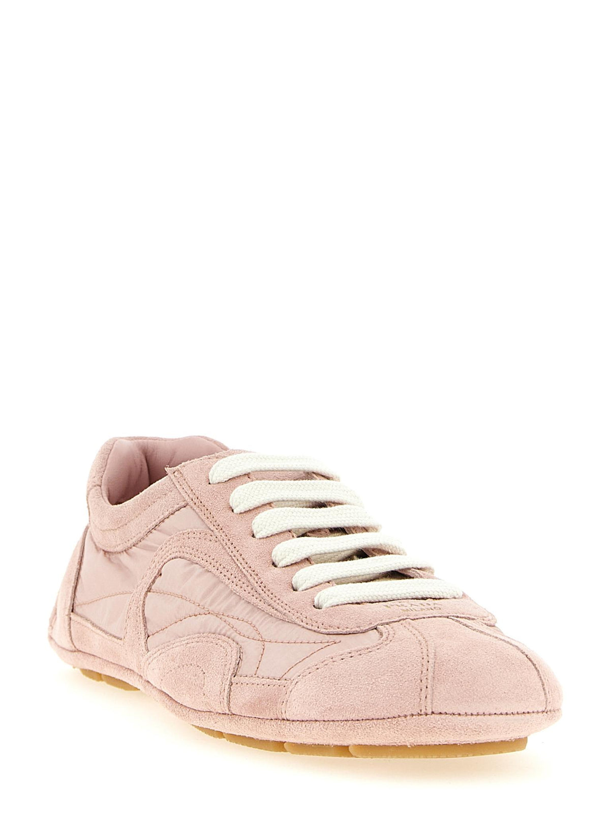 PRADA White Leather Low-Top Sneakers