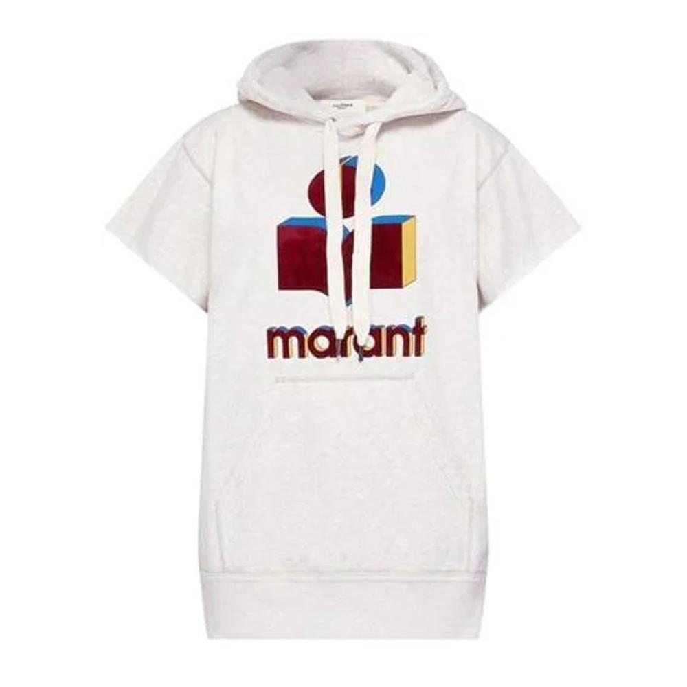 Isabel Marant Ecru Short Sleeve Hoodie Women’s Cotton Pullover