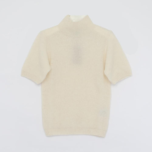 A.P.C. Eddy Alpaca Wool Blend Short Sleeve Turtleneck Sweater W WPABE F23343 AAC