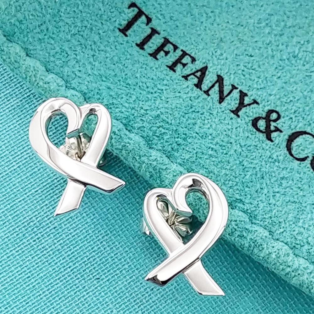 Tiffany & Co Sterling Silver Picasso Loving Heart Earrings 925