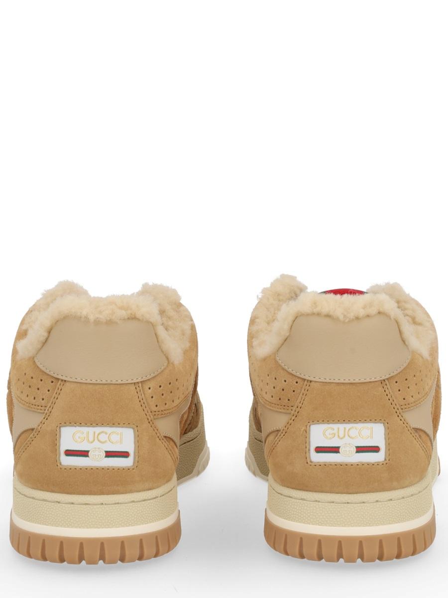 GUCCI White Leather Low-Top Sneakers
