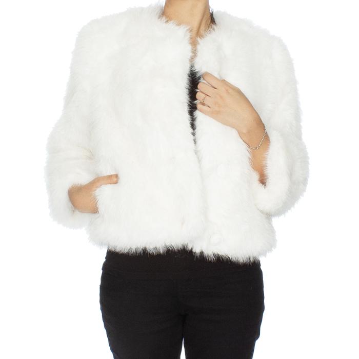 Zadig&Voltaire Faux Fur Jacket Women Beige Judo Style