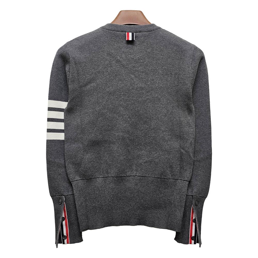 THOM BROWNE Women’s Classic Diagonal Stripe Milano Stitch Cotton Knit Pullover