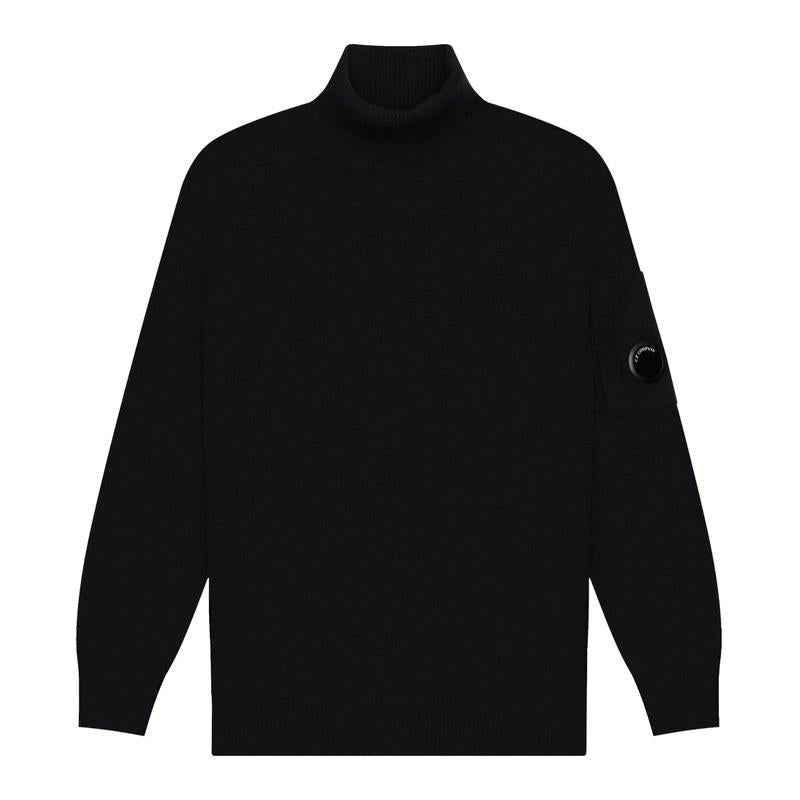 CP Company Lambswool Men’s Turtleneck Knit Sweater Black