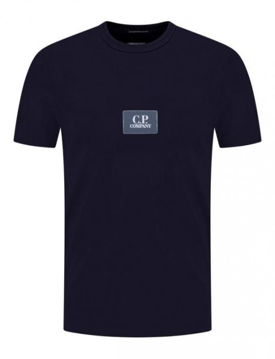 CP Company MercERized Jersey Twist Small Logo T-Shirt Navy