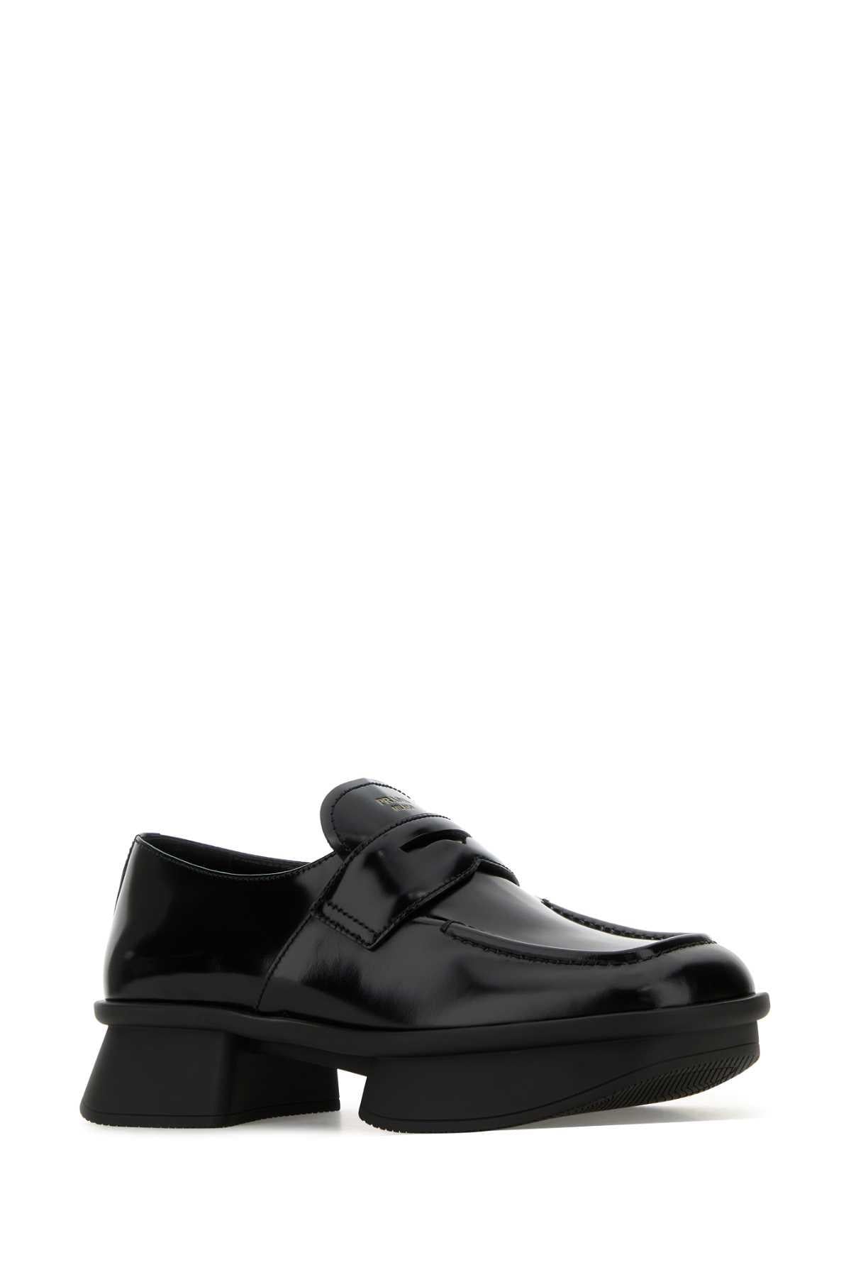 PRADA Black Leather Loafers