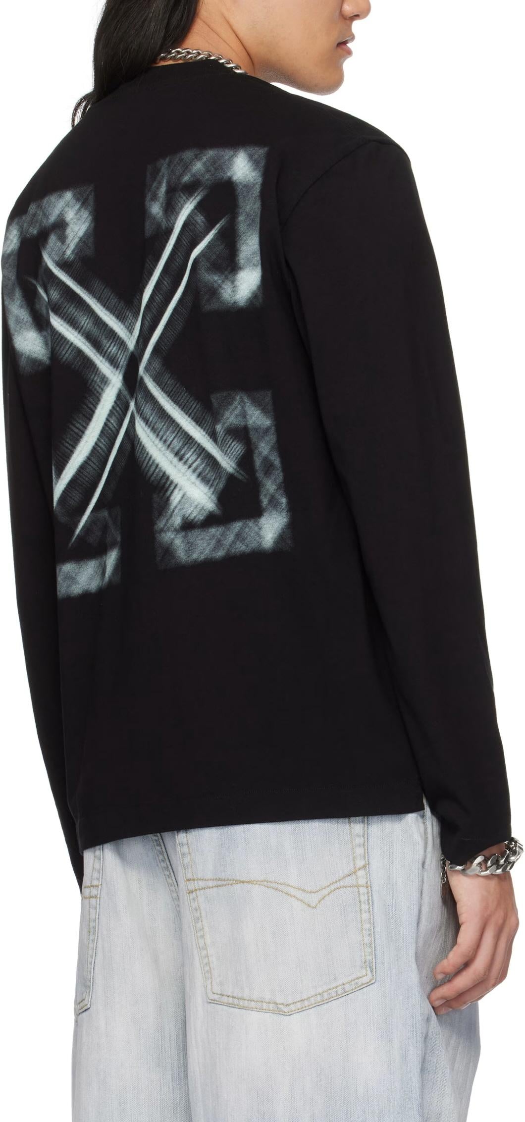 OFF WHITE Black Vibe Arrow Long Sleeve T-Shirt Unisex OMAB086S25JER0031041