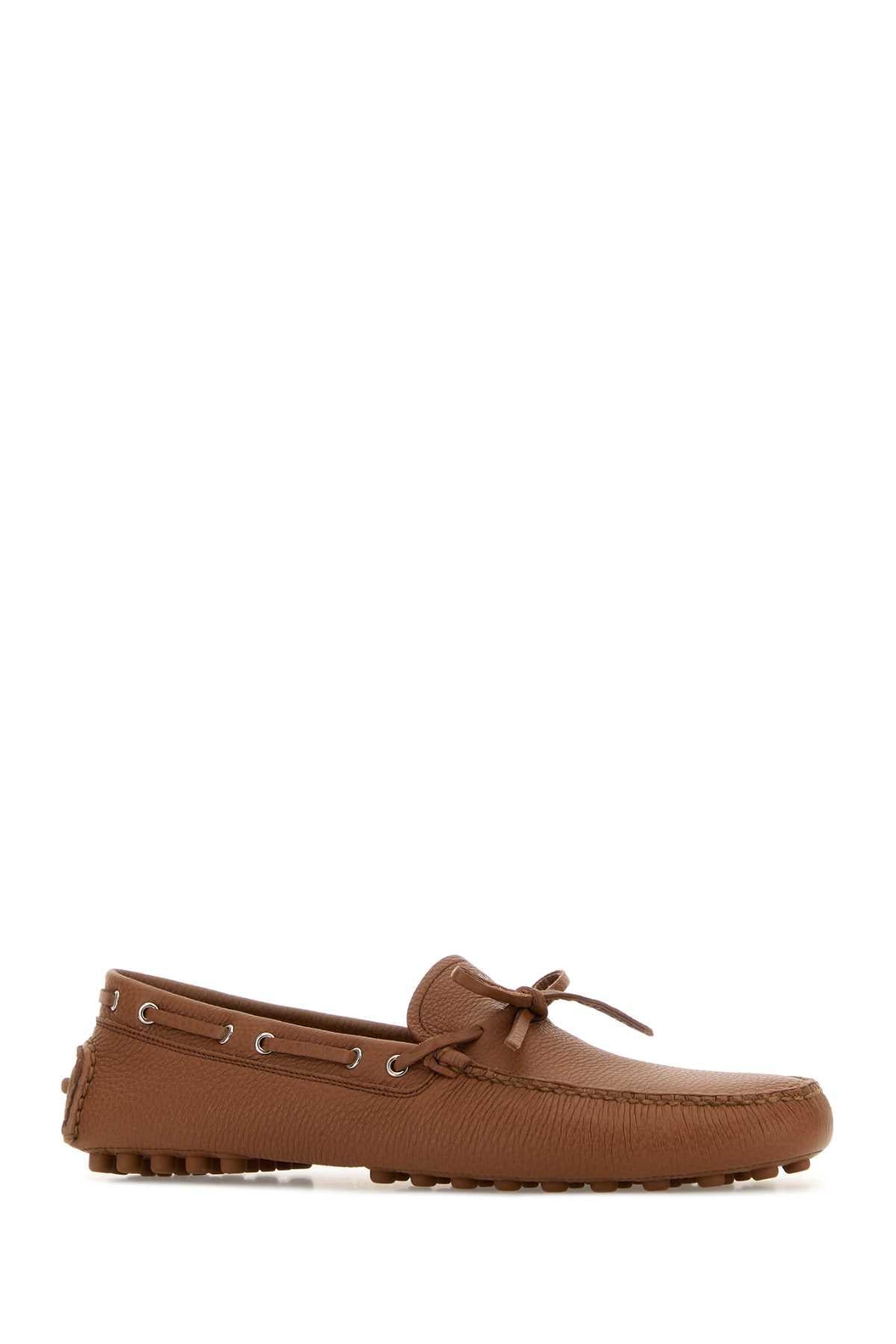 PRADA Leather Boat Shoes Men Black Loafers