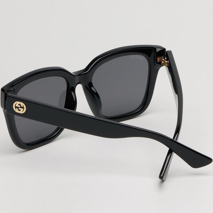 GUCCI Black Square Acetate Sunglasses Unisex Asian Fit
