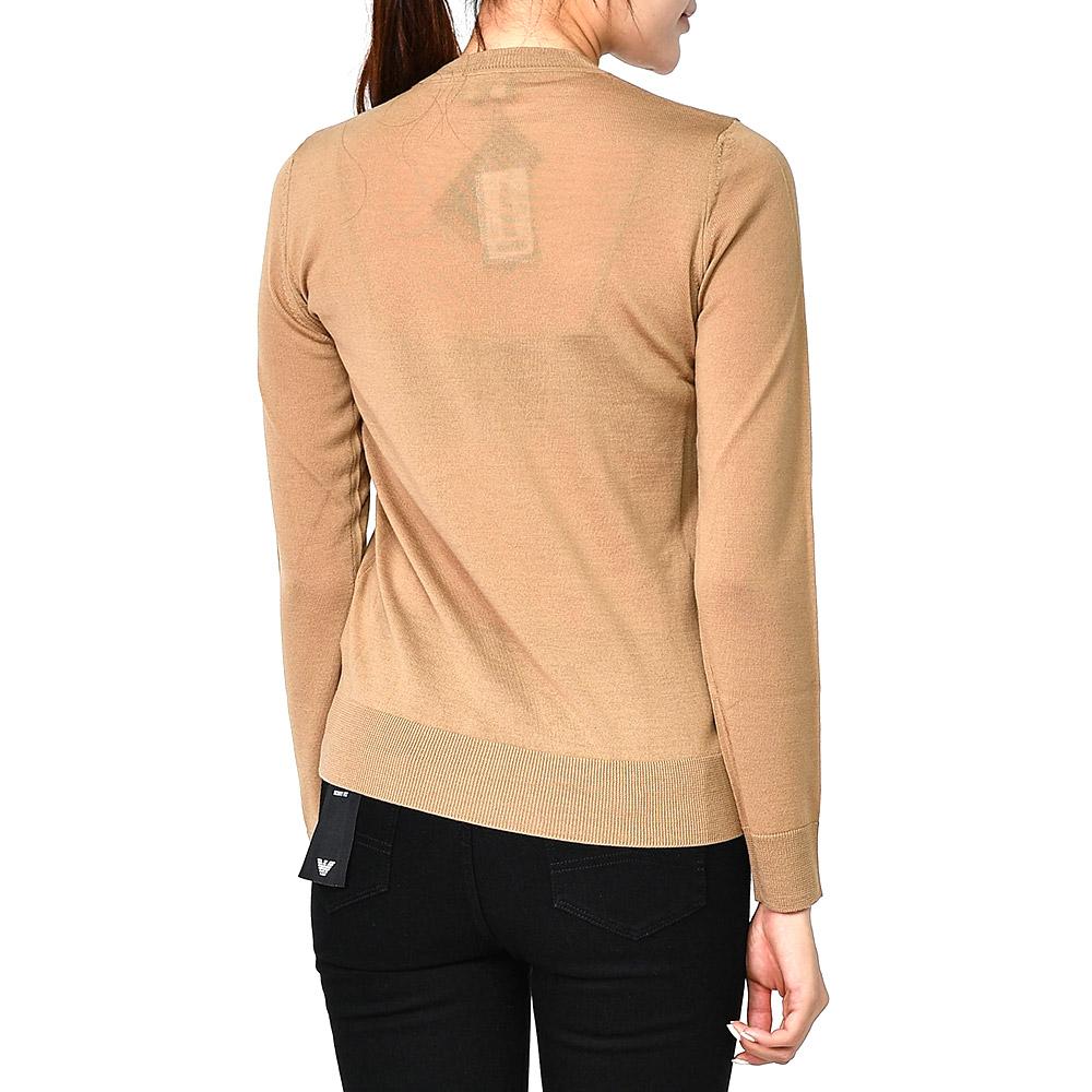 Emporio Armani Pure Virgin Wool Camel Crewneck Sweater