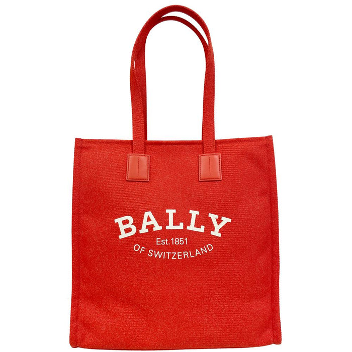 BALLY Red CRYSTALIA Signature Logo Tote Bag