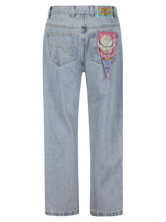 ICECREAM Blue Denim Jeans for Men ICD002HEAVYWASHBLUE DOM