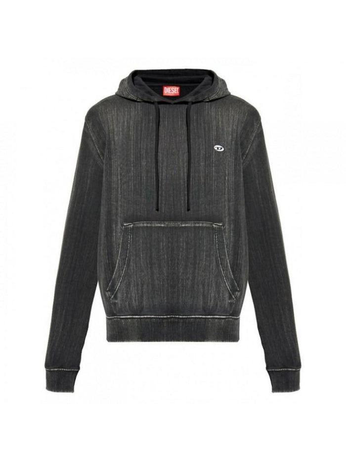 DIESEL Black Cotton SGINN Logo Hooded Sweatshirt