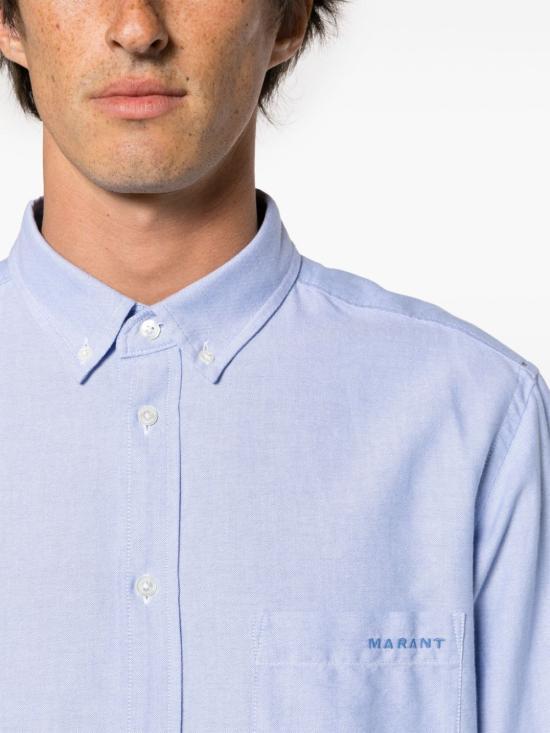 Isabel Marant Men’s Long-Sleeve Shirt White Cotton Button CH0041HAB1I14H30FB DOM