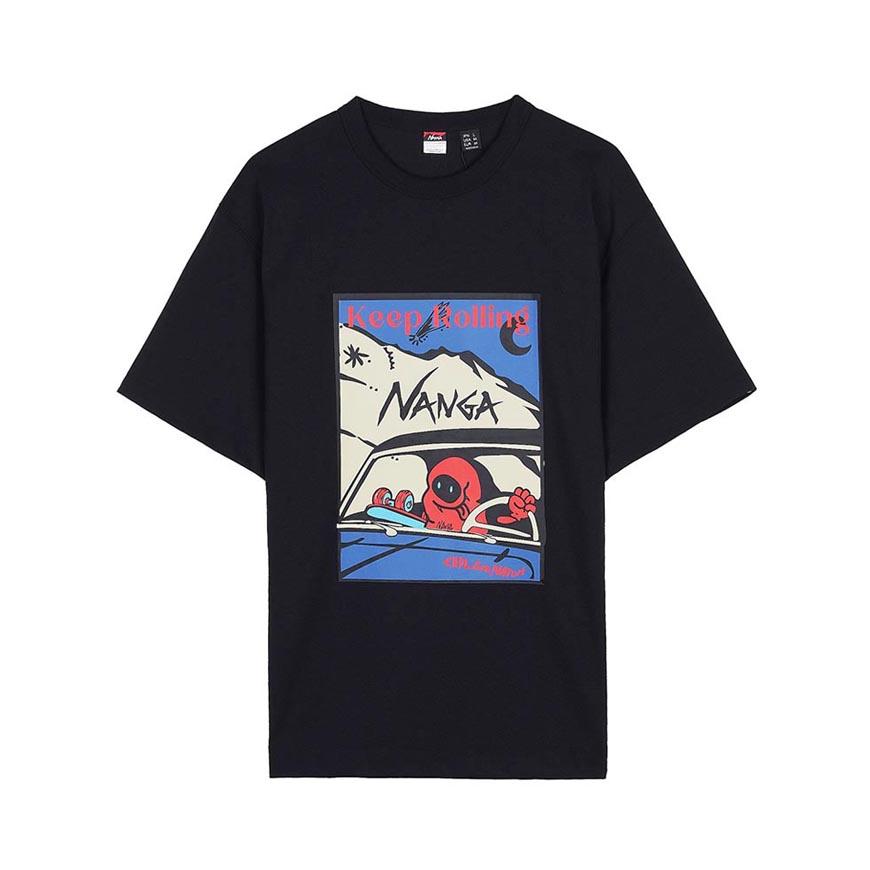 NANGA Men Keep Rolling T-Shirt N2610 1M037Z BLK