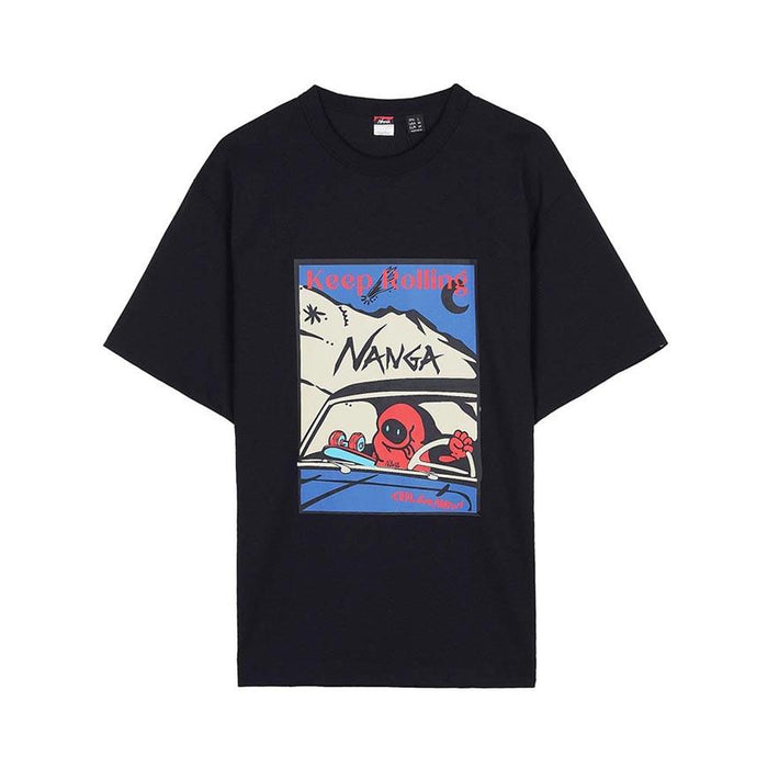 NANGA Men Keep Rolling T-Shirt N2610 1M037Z BLK