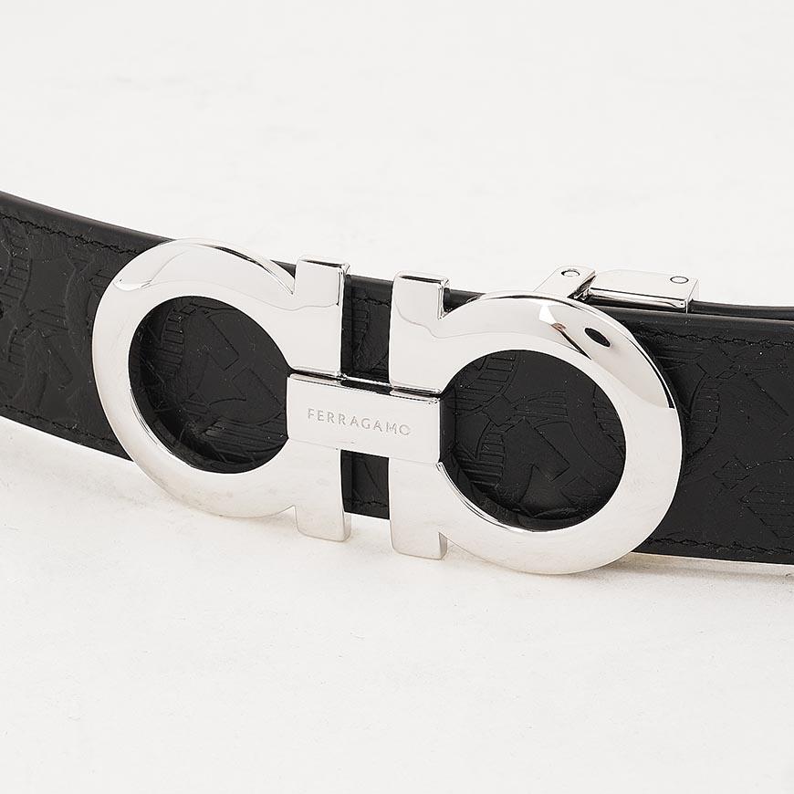 Ferragamo Men’s Gancini Reversible Leather Belt Black/Brown