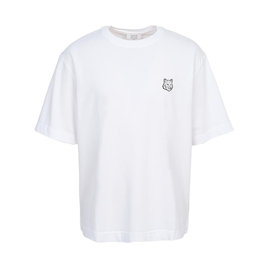 Maison Kitsune Fox Head Men’s Short Sleeve T-Shirt White Cot PM00109 KJ0119 P100