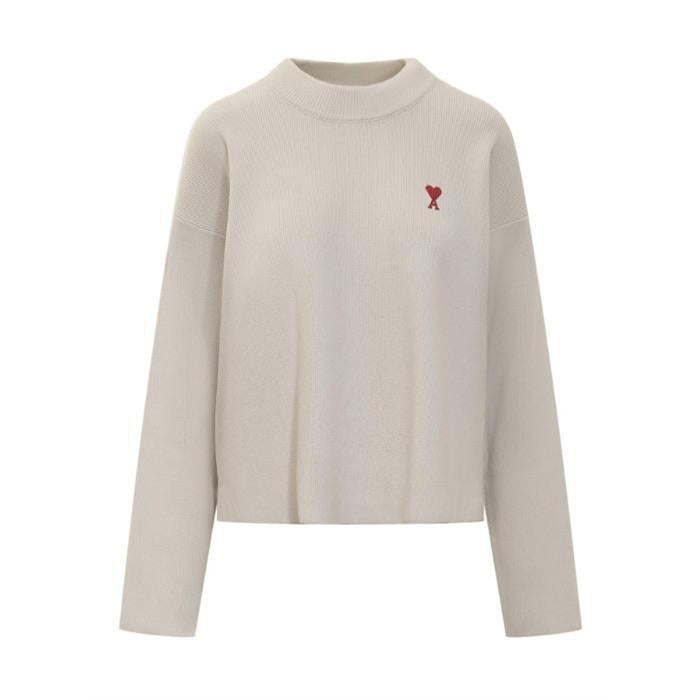 AMI Unisex Heart Logo Crewneck Knit Sweater UKS046