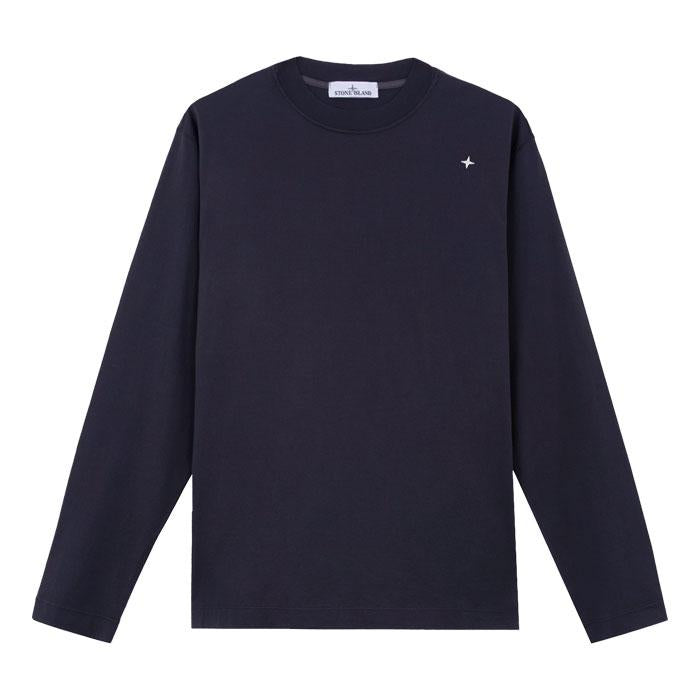 STONE ISLAND Navy Long Sleeve T-Shirt