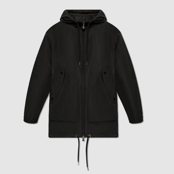 Moncler MELIA Logo Windbreaker Jacket Black Women
