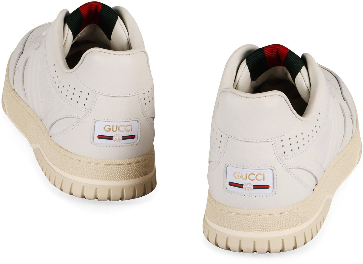 GUCCI White Leather Low Top Sneakers