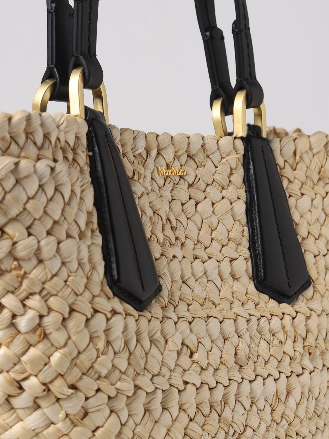Max Mara Panier M Straw Shoulder Bag Black 2345110238600 PANIERM 002 STK