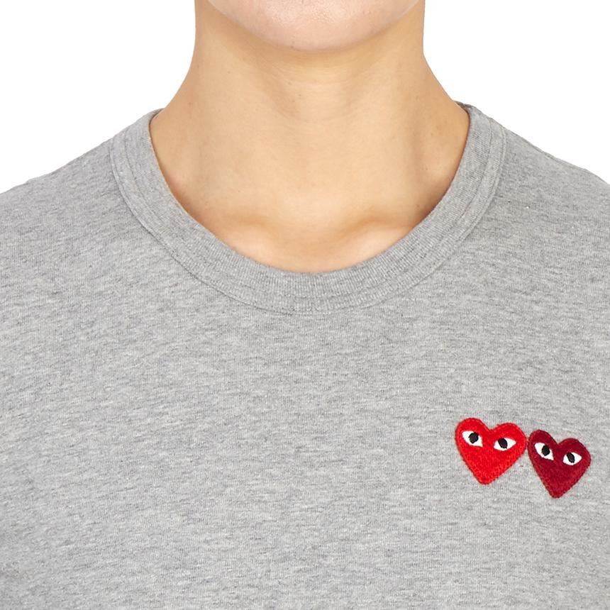 Comme des Garcons Double Heart Logo Women’s Short Sleeve T-Shirt T225 051 3