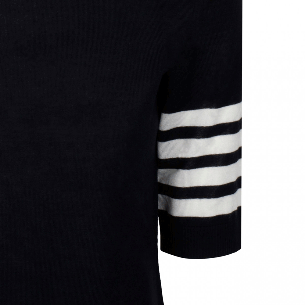 THOM BROWNE Women’s Merino Wool 4-Bar Turtleneck Sweater Navy