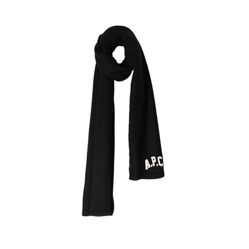 A.P.C. Jesse Logo Scarf Black Wool M15252 LZZ
