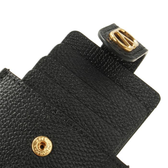 VALENTINO VLogo Leather Card Holder Black Card Wallet