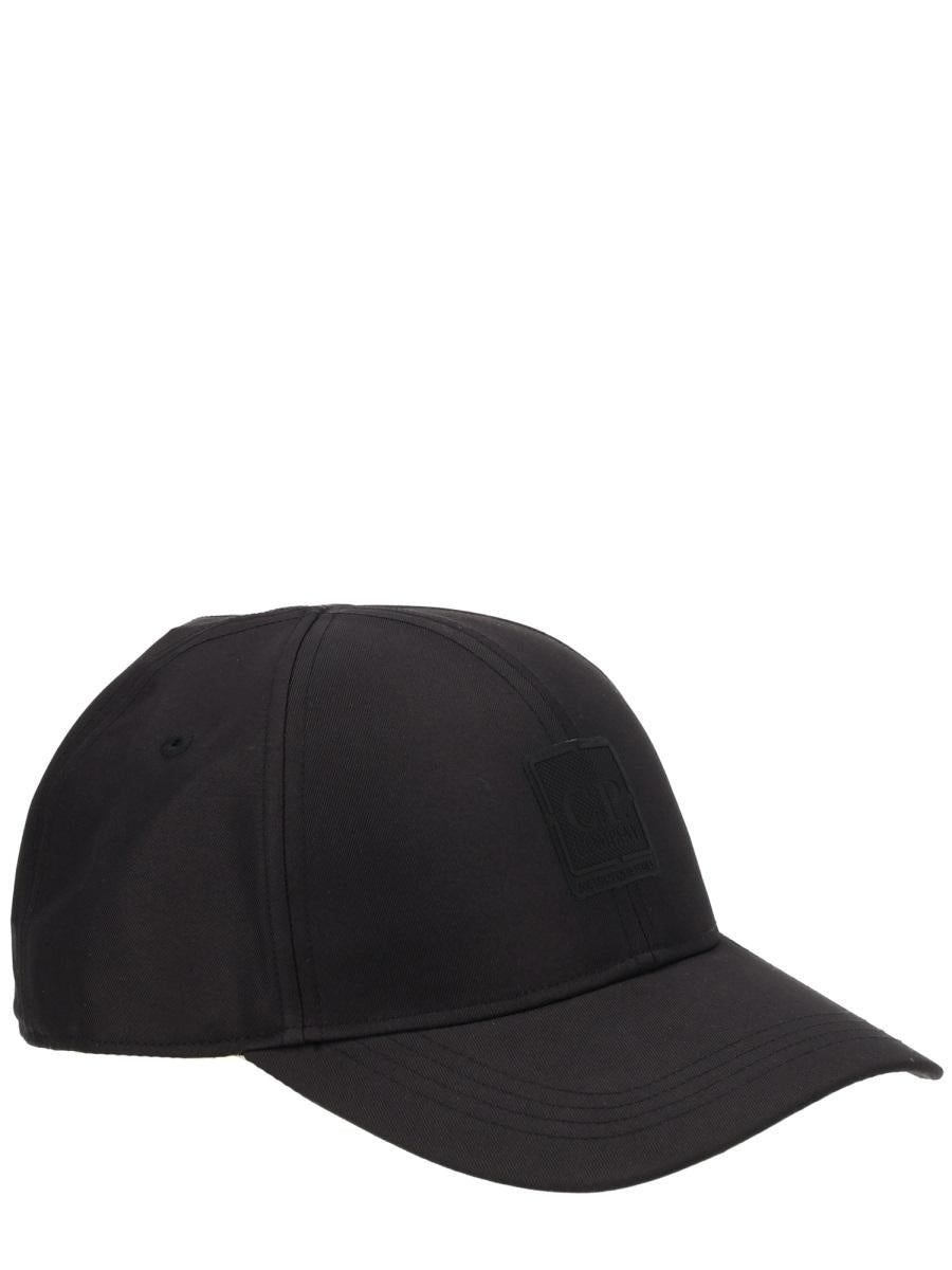 CP Company Black Cotton Baseball Cap