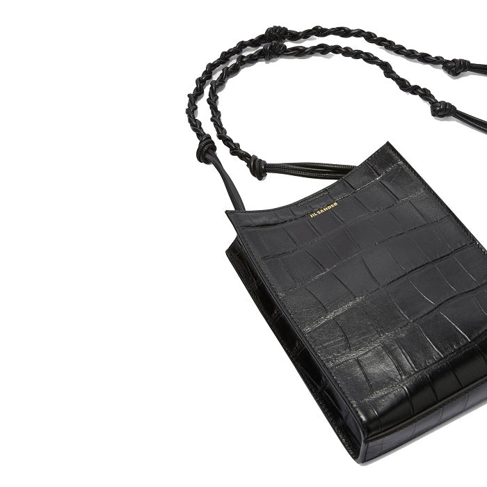 JIL SANDER Croc-Embossed Leather Tangle Small Crossbody Bag J07WG0001 P5359