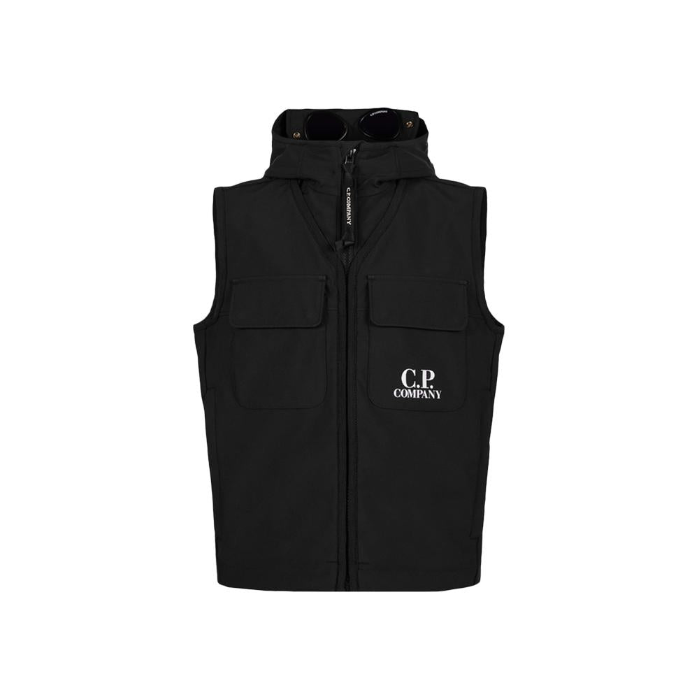 CP Company Women’s Logo Hooded Vest Black Jacket
