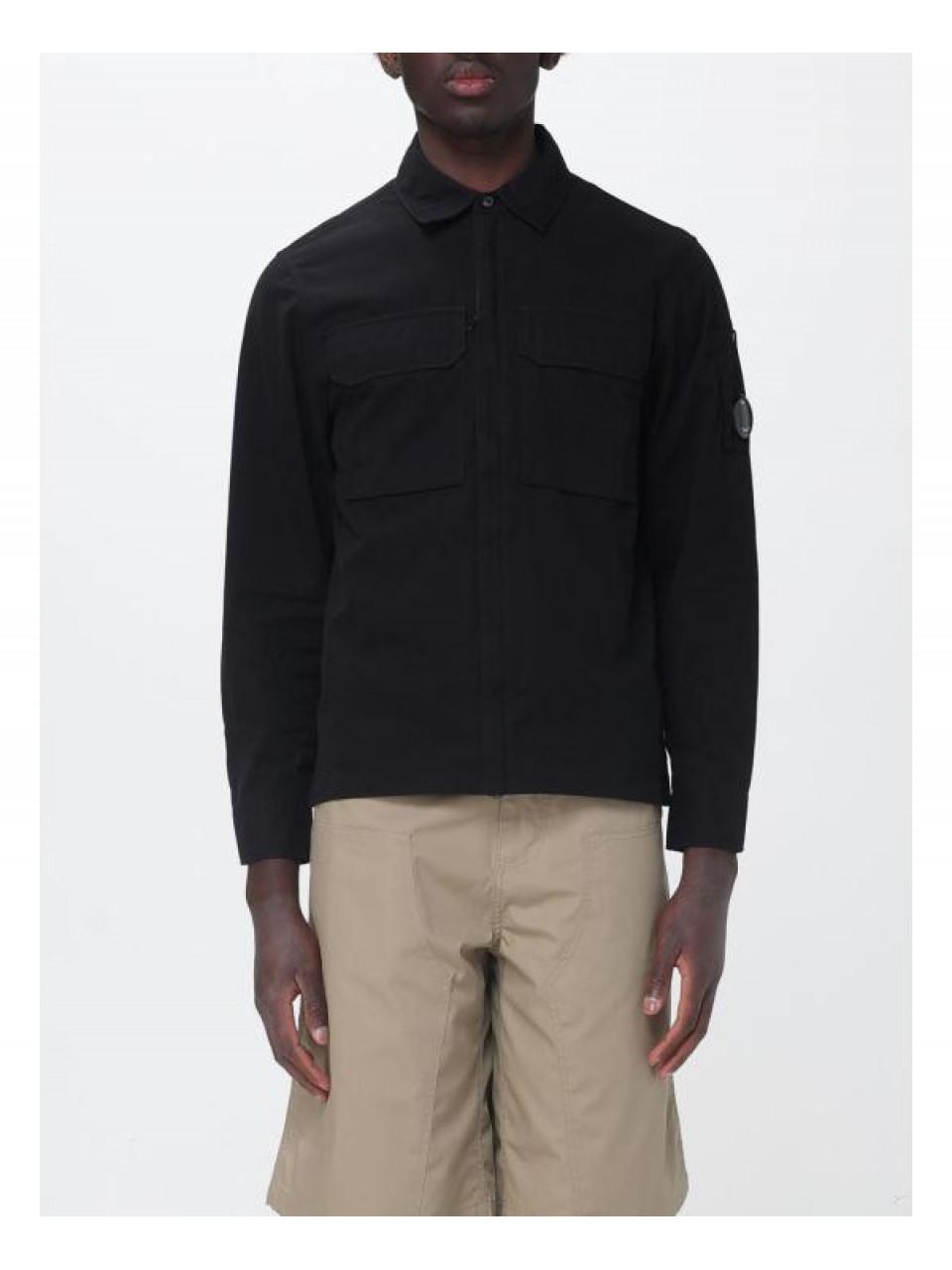 CP Company Garment-Dyed Cotton Lens Zip Overshirt Long Sleeve