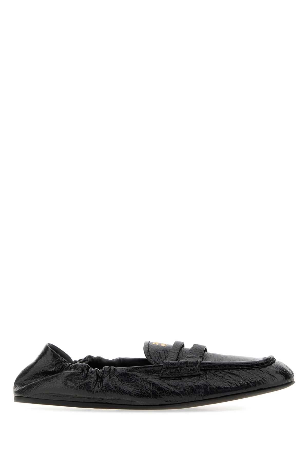 Miu Miu Black Leather Loafers