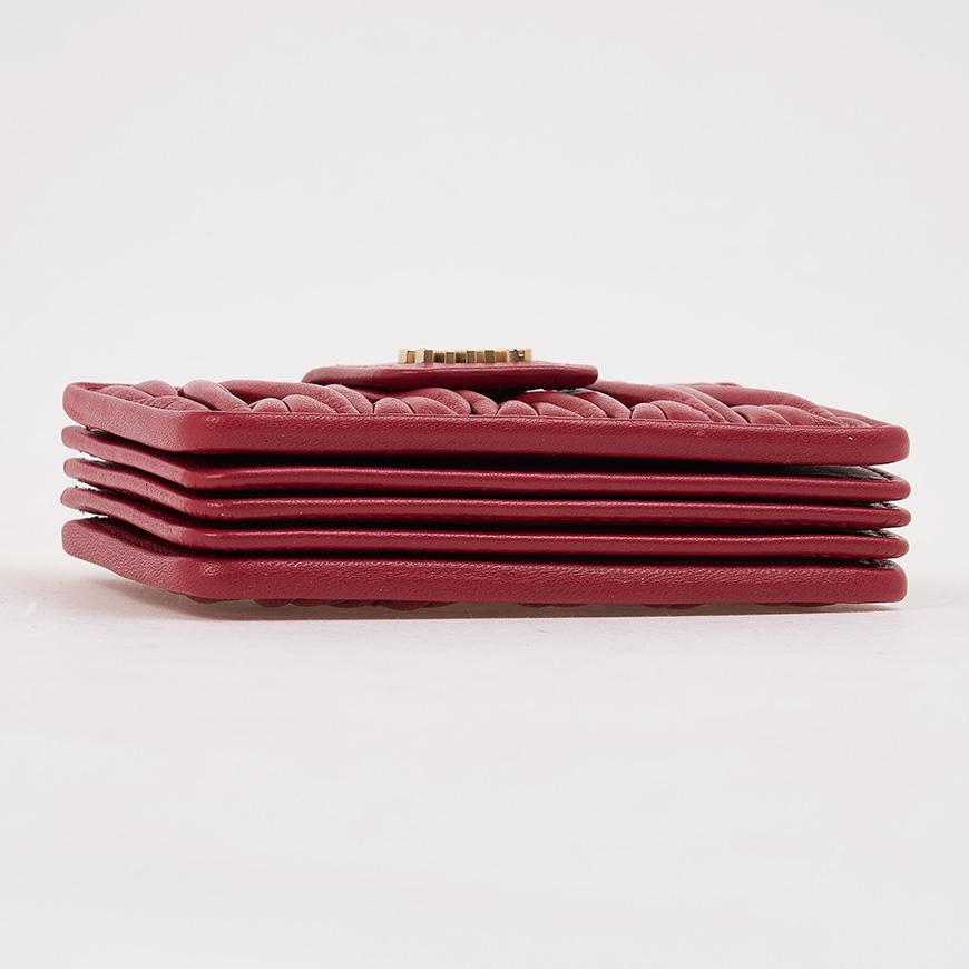 Miu Miu Women’s Matelassé Nappa Leather Card Holder 5MC280 AFPP F0011