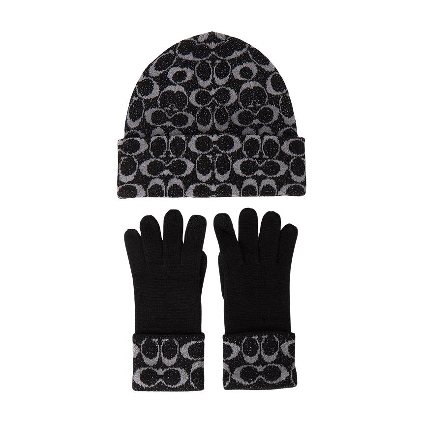 Coach Women’s Knit Gloves & Beanie Set COWC554585 001