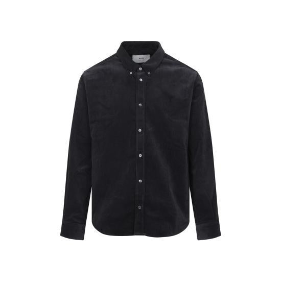 AMI Long-Sleeve Shirt for Men HSH797CO0089020 ANTHRACITE DOM