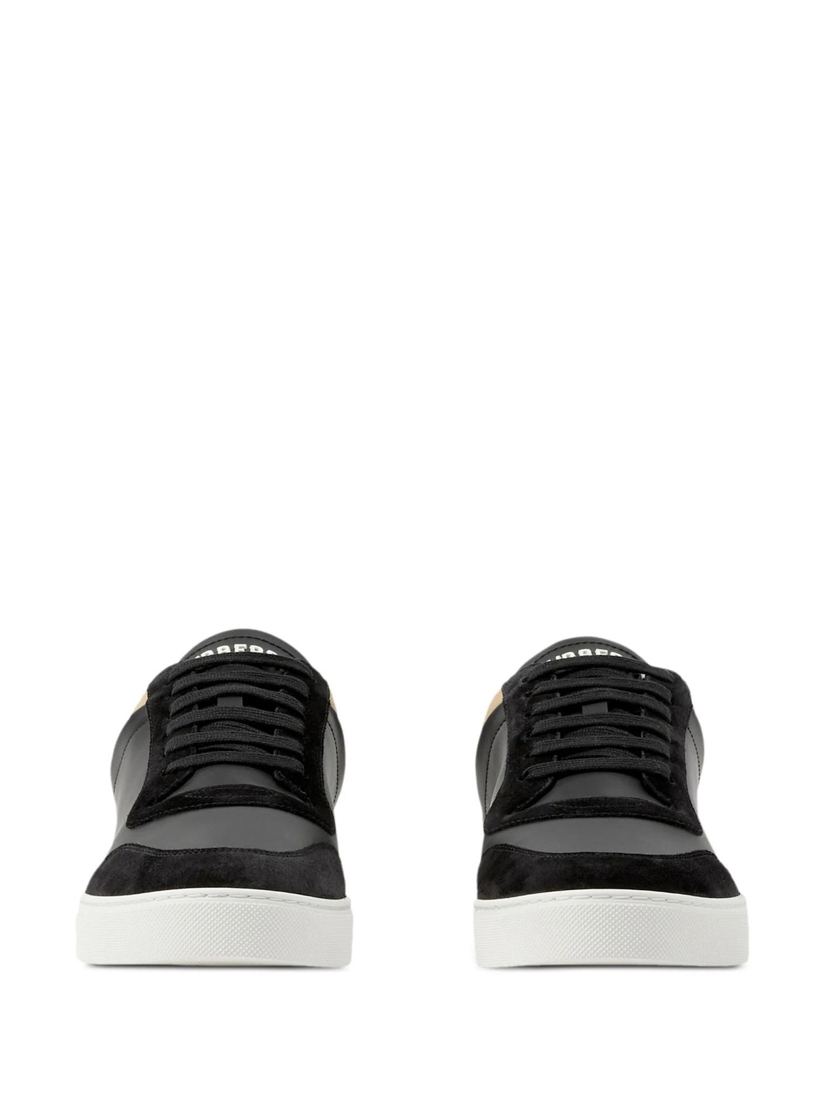BURBERRY Black Leather Low-Top Sneakers