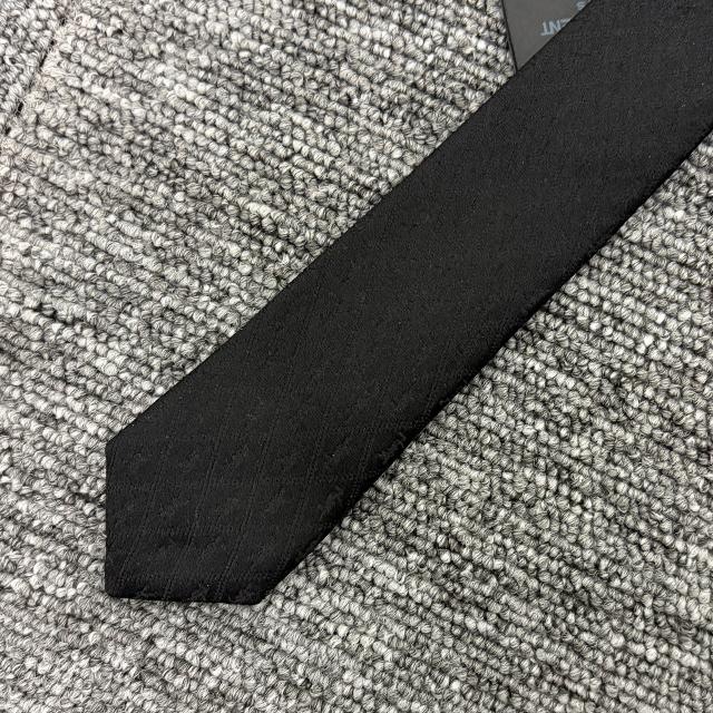 Saint Laurent Monogram Silk Narrow Tie Black