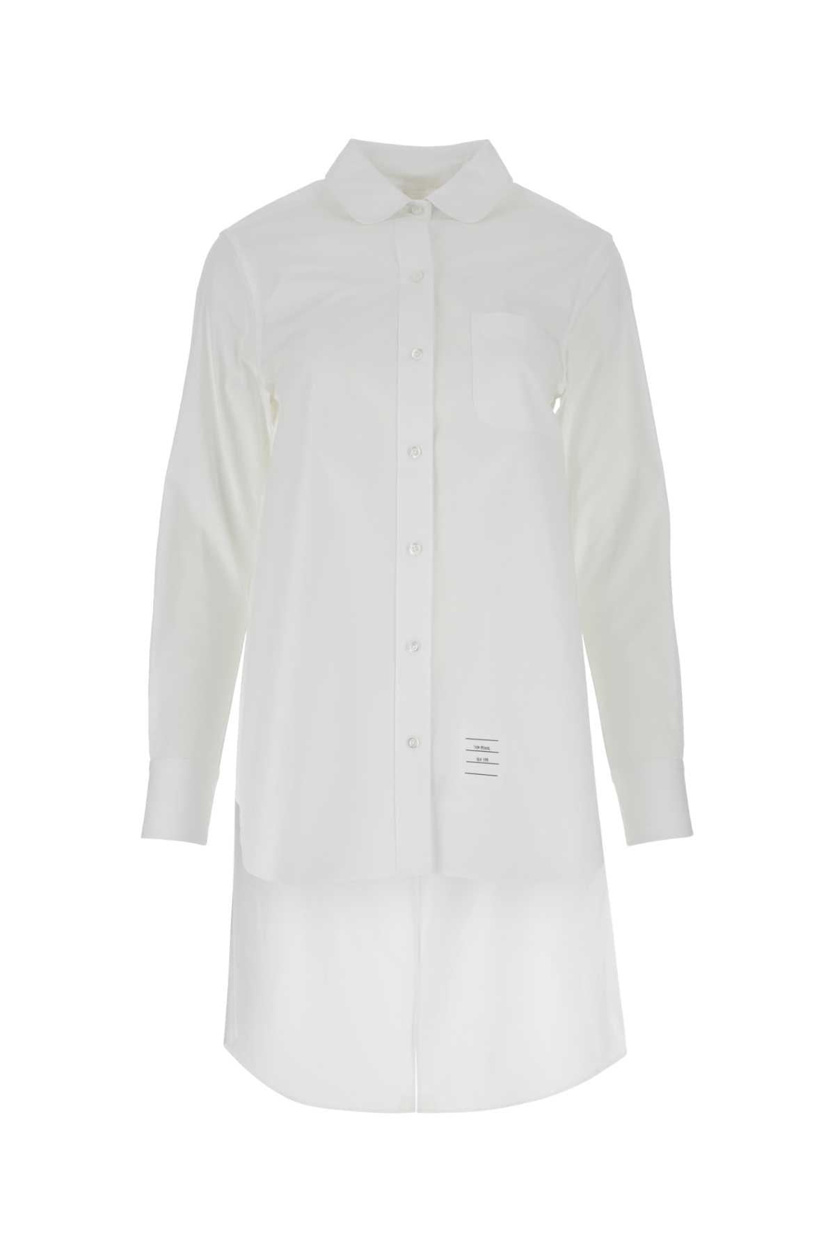 THOM BROWNE White Long Sleeve Cotton Shirt for Women