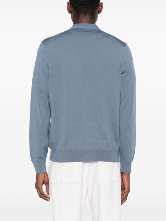 Maison Kitsune Bold Fox Head Patch V-Neck Card MM00509KT10360075 BRETON BLUE DOM