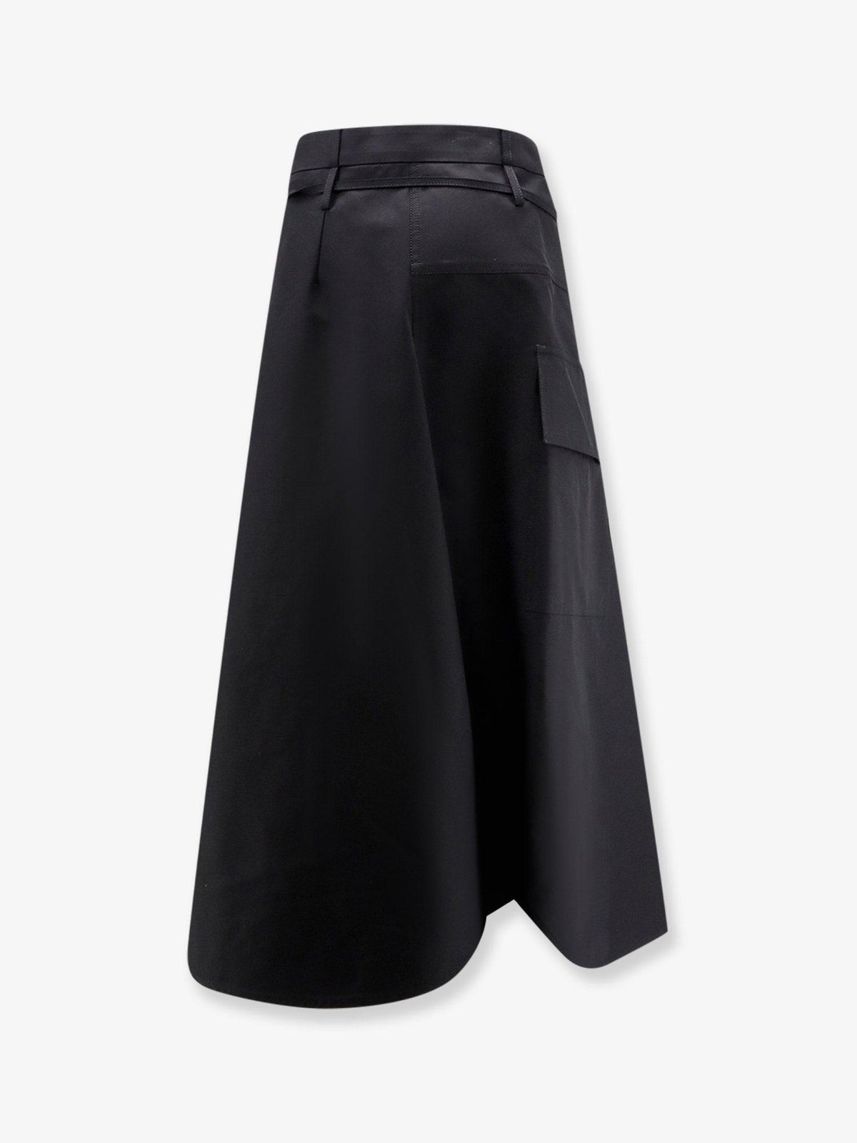 Bottega Veneta Black Wool Long Skirt