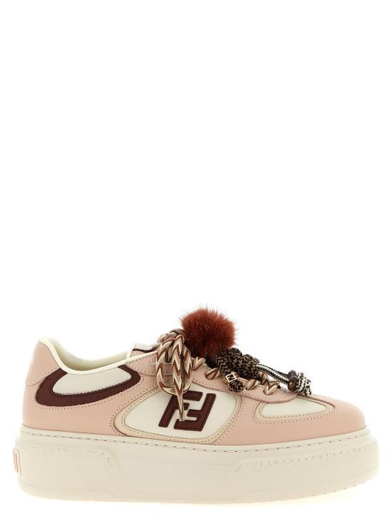 FENDI Match Leather Low-Top Platform Charm Sneakers 8E8721 AY9N F1TPW