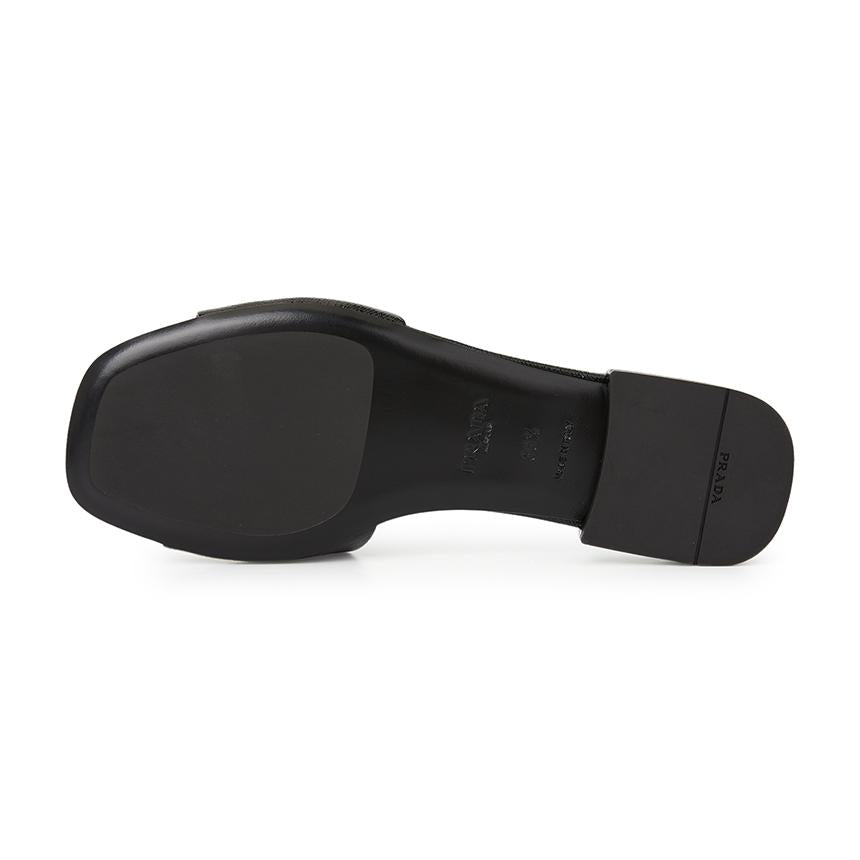 PRADA Saffiano Leather Women’s Slide Sandals Black
