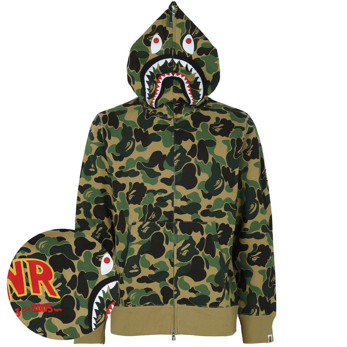 BAPE Green PONR ABC Camo Shark Hooded Zip-Up Jacket